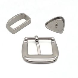 30mm Mirror beautiful metal women men DIY leather craft belt buckle set antique silver color 3pcs parts/set Accessories