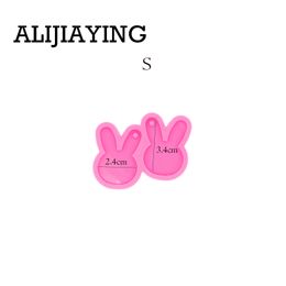 DY0409 Glossy Rabbit Popular Earrings Silicone Mold Resin Pendant Mould for Epoxy Jewelry Making DIY Bunny Crafts