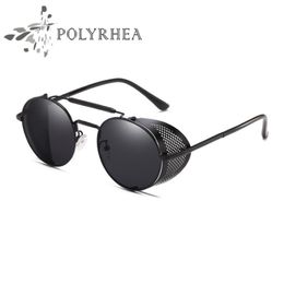 2021 High Quality Round Sunglasses Vintage Retro Mirror Sun Glasses Gold And Black Women Top With Box183o