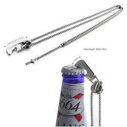 Pendant Necklaces Hip Hop Movable Bottle Opener Zipper Stainless Steel Necklace