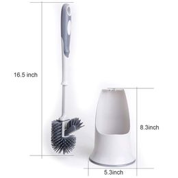 Toilet Brush And Holder,Toilet Bowl Cleaning Brush Set,Under Rim Lip Brush And Storage Caddy For Bathroom