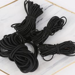 2M/lot 1-5mm Black Round Elastic Band Beading Elastic Rope Rubber Band Stretch Thread Cord Line For DIY Sewing Craft Accessories