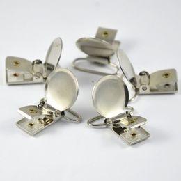 30 Pcs Metal Suspender Pacifier Holders Clips With Plastic Craft Oval Round Rectangle Ring inner 15 mm 20 mm 25 mm 30 mm 35 MM