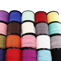 Flat Faux Suede Braided Cord for DIY Jewelry Making, Korean Velvet Leather Rope, New Bracelet, 2.5mm, 10Yards/Lot
