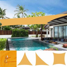 Big Size 300D Mango Yellow Polyester Waterproof Net Garden Rainproof Sun Sails Pergola Canopy Rain Cover Swimming Pool Awning