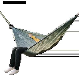 Hammocks Outdoor oversized camping hammock parachute dual portable couple nylon Hamak travel hunting survivalQ