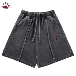 Men's Shorts 2024 Grey Joggers Men Woman Streetwear Loose Drawstring Heavy Fabric Top Quality Casual