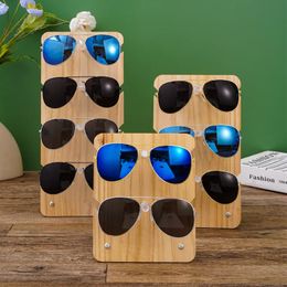 Eyeglasses Frame Wooden Stand Display Step Shelf Organiser Acrylic Transparent Sunglass Rack Stair Rack Show Holders