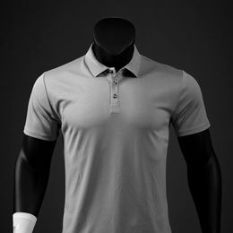 2024 Summer Sports Quick Dry Polo Shirts For Men Solid Short Sleeve T-Shirts Button Casual Tee Shirts Hiking Fish Golf Tops Male 240410