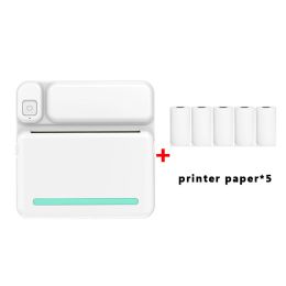 Printers Wireless Thermal Home Office With 6rolls Printing Paper Receipts Notes Compatible 200DPI Students Portable Printer