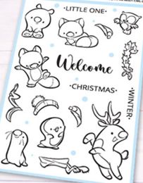 New Christmas animals Clear Silicone Stamp / seal for DIY Scrapbooking / Album Decorative Clear Stamp Sheets A656