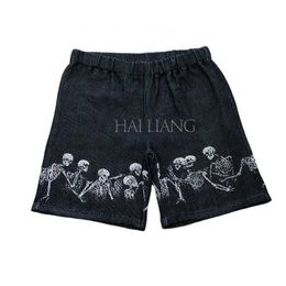 Tapestry Blanket Shorts Mens Carpet Pants with Pocket Us Size Streetwear Skeleton Bones Tapestri Plus