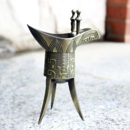 Antique wine mug, metal crafts China wine cup,Creative Chinese style gifts mug,Bronze white spirit cup Drinking