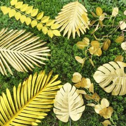 Artificial Plants Palm Leaves Tropical Monstera Leaf Jungle Safari Birthday Party Hawaiian Luau Summer Wedding Home Table Decor
