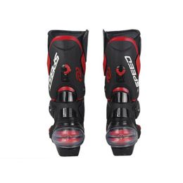 Microfiber Leather Motorcycle boots Men's SPEED Racing dirt bike Boots Knee-high Motocross Boots Riding Motorboats