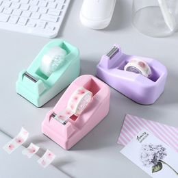 Plastic Tape Dispenser Office Desktop Tape Holder Cutter Office Supplies Random Colour