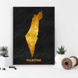 Golden Map Art Italy Poland Morocco Canvas Painting Art Print Poster Picture Wall Modern Minimalist Living Room Decoration