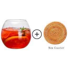 400ml Creative Ball High-Looking Iced Coffee Cup with Coaster Cool Drinks Drinkware Dessert Soda Cocktail Drink Set Wine Glass