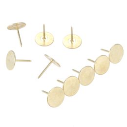 10-100pcs Upholstery Nails Flat Round Head Metal Pushpins Antique Bronze/Gold 15x19mm Vintage Tacks Stud Jewelry Box Sofa Decor