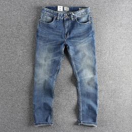 Men's Jeans Spring Fashion Men Wash To Do Old Light Blue Straight Leg All The Trend Pants