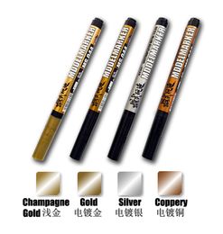 Model Coating Electroplated Markers Military Mecha Chariot Model Figure Colouring Pen Plating Gold Silver Copper Marker