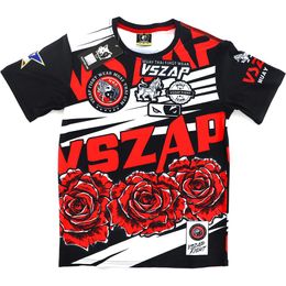 VSZAP MMA Rose Tiger Print Rash Guard Rashguard MMA Gi Boxing Jersey Thai Shirt Jiu Jitsu Men Breathable Grappling Tshirt & Tank