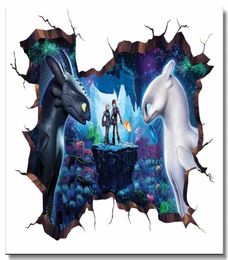 Custom Printing Wall Mural How To Train Your Dragon 3 Poster HTTYD 3D Wall Sticker Toothless Wallpaper Dining Room Decals 08667615919