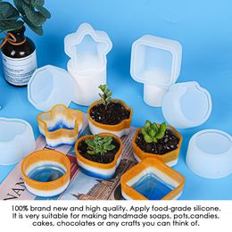 3D Silicone Mould Diamond Love Heart Round Succulent Flower Pot Silicone Mould DIY Ashtray Candle Holder Mould Succulent Plant Pot