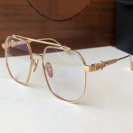 New fashion design optical eyewear 8034 square metal frame with exquisite laser pattern simple and versatile style retro transpare232q