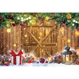 Merry Christmas Wooden Board Backdrop Phtotography Baby Portrait Photo Photographic Party Decor Background Photo Studio Props
