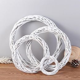 10-30CM Rattan Wicker Ring White Wreath Garland Hanging Vine Ring DIY Party Decorations Ornaments Wedding Wreaths Handmade Craft