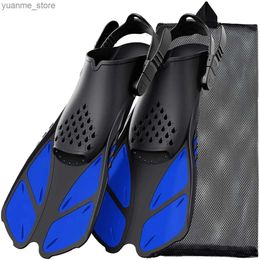 Diving Accessories Inflatable fin adjustable buckle swimming flip short silicone diving shoes with open heel travel size for adult men Y240410Y240418JNV3