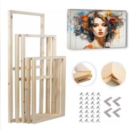 Wooden Painting Frame Kit DIY Large Canvas Stretcher Bars for Oil Paintings Diamond Print Paint Posters Gallery Easy to Assemble