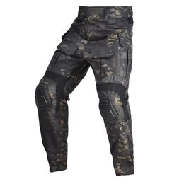 Men US Army Paintball Combat Cargo +Knee Pads Multicam CP Camouflage Military Airsoft Equipments Tactical Pant Hunting Clothing