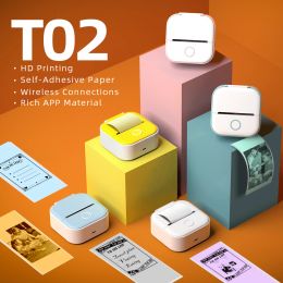 Printers Phomemo T02 Mini Printer Portable Printer Thermal Printing Sticker Wireless Inkless Pocket Printer Selfadhesive Label Printer