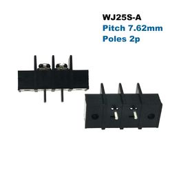 2/5/10Pcs Pitch 7.62mm Barrier Screw PCB Terminal Block 25S-A Morsettiera Straight 2/3/4/5/6P Wire Connector Bornier Cable 15A