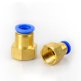 PCF Air Pipe Fitting 4 6 8 10 12mm Hose Tube 1/8" 3/8" 1/2" BSP 1/4" Female Thread Brass Pneumatic Connector Quick Joint Fitting