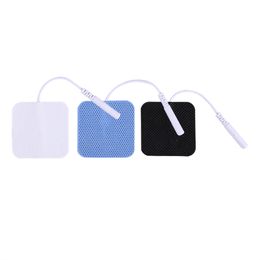 Reusable Tens Electrode Pad 4x4cm Ems Nerve Muscle Stimulator for Pulse Digital Acupuncture Therapy Massage 2mm Plug