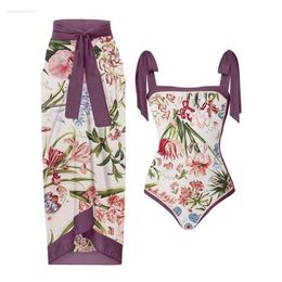 Womens Swimwear Vintage One Piece Swimsuit Floral Print Colorblock and Skirt Holid ggitys channels burburriness luis louies vittonlies louisslies vuttionly NIE0