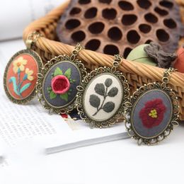DIY Embroidery Kit Women Chain Necklace Needlework Flower Cross Stitch Sets Sewing Art Handmade Jewellery Gift Dropshipping