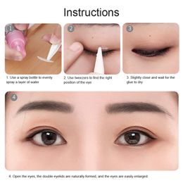 Lace Double Eyelid Tape Invisible Natural Water-adhesive Double Eyelid Stickers For Hooded Droopy Uneven Small Eyes Makeup Tools