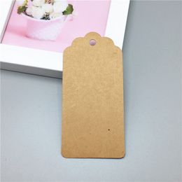 100Pcs/Lot Hanging Kraft Paper Tags Handcraft Cardboard Label Note Price Tags For Cosmetics Lipstick Bags Packaging Decoration