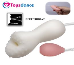 Toysdance Oral Sex Male Masturbator Deep Throat Sucking Rubber With Suction Pump Blow Job Stimulator Pocket Pussy Adult Sex Toys Y5380479