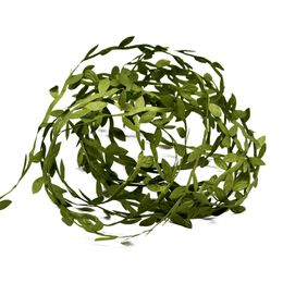 10 Metre 2Pcs Silk Nature Green Artificial Leaf Leaves Vine Wedding Decor Foliage Scrapbooking Craft Wreath Fake Flowers Garland