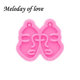 Glossy Girl face Earrings Mould Silicone Mould DIY Handmade for Epoxy Resin Jewellery Making Tools DY0726