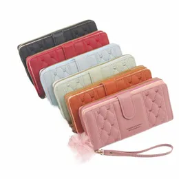 pu Leather Zipper Wallet Women Multi Card Organizer Mobile Phe Clutch Bag v1I1#