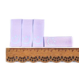 50Pcs New Candy Colour Embroidery Smile Labels For Sewing Accessories Clothes Washable Care Garment Bags Tags DIY Supplies c3513