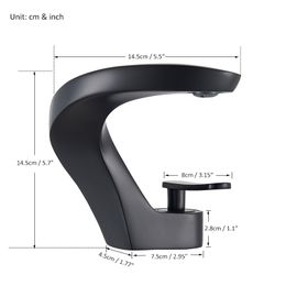 Quyanre Matte Black Waterfall Basin Faucet Black Bathroom Faucet Single Handle Mixer Tap Basin Tap mitigeur salle de Mixer Taps