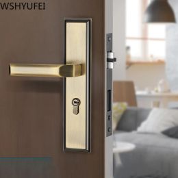 WSHYUFEI Modern simplicity indoor door locks with key bedroom Zinc alloy Door Lock Silent Anti-theft Hardware Accessories