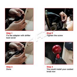 Universal Car Manual Gear Shift Knob Adapter For M10x1.5/M12x1.25 Thread Aluminum Alloy